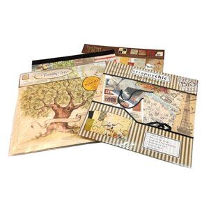 Scrappy Chic Page Making Kit & Family Tree Memory Kit With Decorative Paper Trav